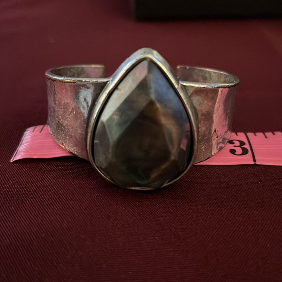 Lucky Brand Vintage Large Blue Stone Bangle - Picture 3 of 6